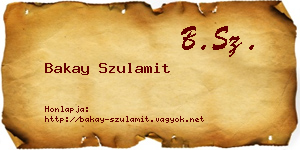 Bakay Szulamit névjegykártya